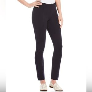 NWT Slim Factor by Investments Ponte Knit No-Waist Ankle Pants Navy Blue
